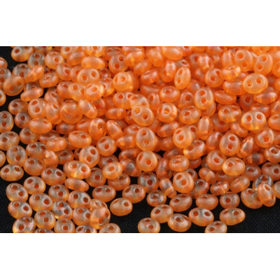 Preciosa Twin 2-Hole Beads Orange Hyacinth 74 2.5x5mm | Czech Glass