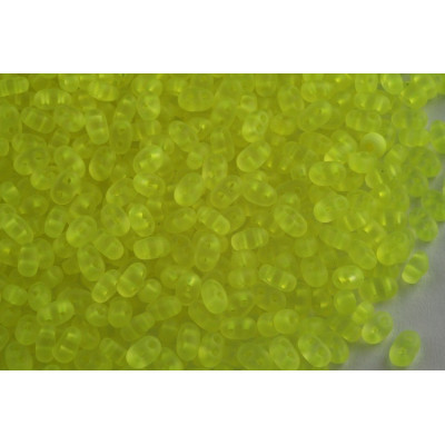 Neon Lime Yellow Preciosa Twin Beads 2.5x5mm 38786 | Czech Glass
