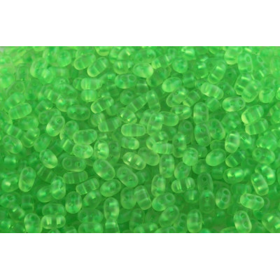 Preciosa Twin Beads 2.5x5mm Matte Lime Green 38756 | Czech Glass