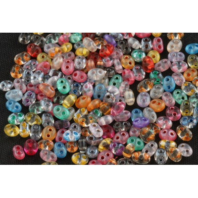 Preciosa Twin 2-Hole Glass Beads Mix 91 2.5x5mm | Czech Beads