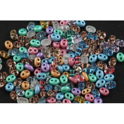 Preciosa Twin 2-Hole Beads Multicolor Mix No. 92 | Czech Glass