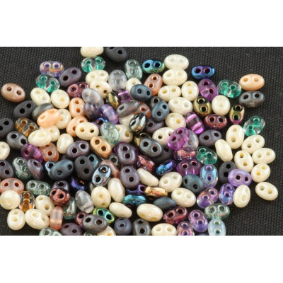 Preciosa Twin Two-Hole Glass Beads 2.5x5mm Mix 96 | 10g