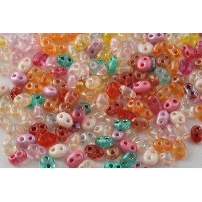 Preciosa Twin 2-Hole Beads Mix č. 101 2.5x5mm | Czech Glass