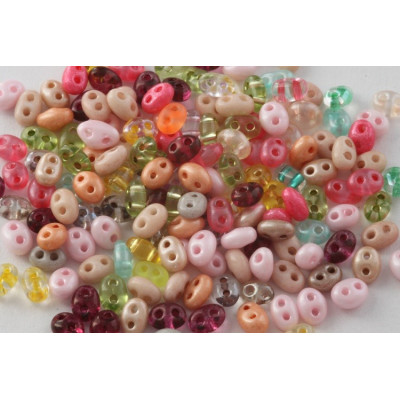Preciosa Twin 2-hole Beads 2.5x5mm Mix 102 | Czech Glass
