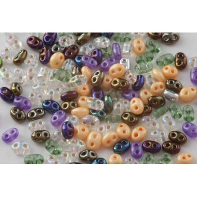 Czech Preciosa Twin Beads 2.5x5mm Mixed Colors 103 | Glass Beads
