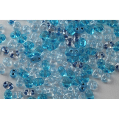 Preciosa Twin Beads 2.5x5mm Blue Mix 105 | Czech Two-Hole Glass