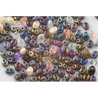 Preciosa Twin Beads 2.5x5mm Mix 106 | Czech Glass Two-Hole Beads