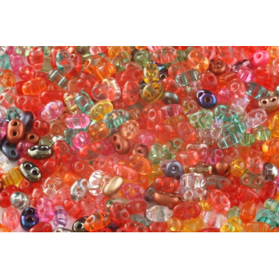 Preciosa Twin Beads 2.5x5mm Multicolor Mix 114 | Czech Glass