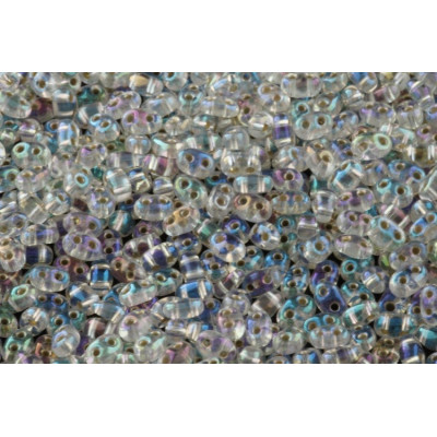 Preciosa Twin Beads 2.5x5mm Crystal AB 78109 | Czech Glass Beads