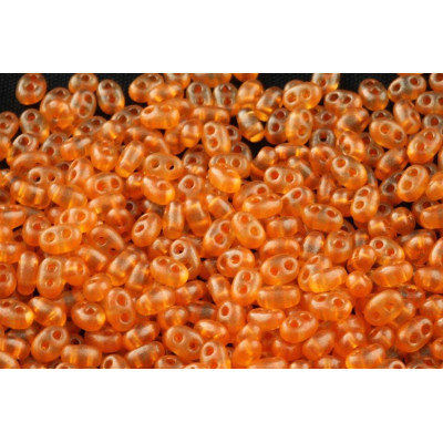 Preciosa Twin Beads 2.5x5mm Orange Hyacinth 08392 | Czech Glass