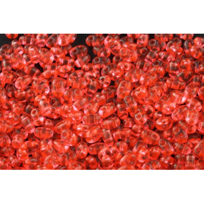 Preciosa Twin 2-Hole Beads 2.5x5mm Transparent Red 01191