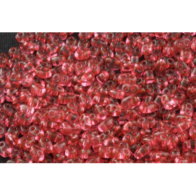 Preciosa Twin Two-Hole Beads 2.5x5mm Red 01193 | Czech Glass
