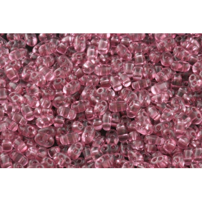 Preciosa Twin Beads 2.5x5mm Rose Pink 01195 | Czech Glass