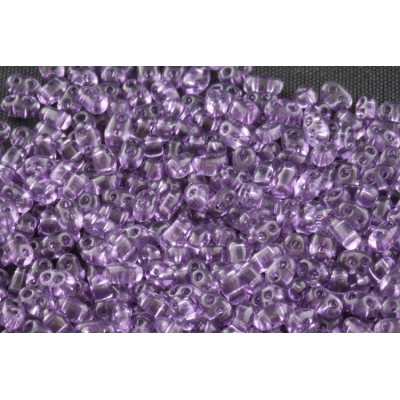 Preciosa Twin Beads 2.5x5mm Transparent Amethyst 0112 | Czech Glass