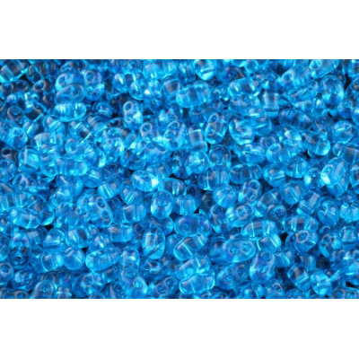 Aqua Preciosa Twin Two-Hole Beads 2.5x5mm 0540/B6004 | Czech Glass