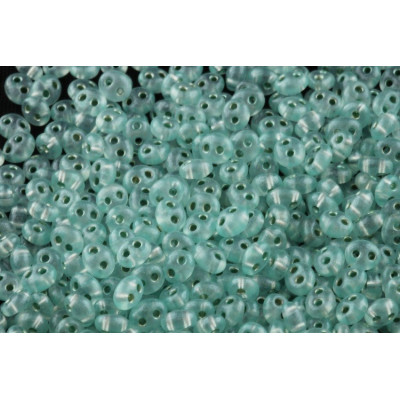 Czech Glass Preciosa Twin 2-Hole Beads Matte Aqua 78058 | 10g