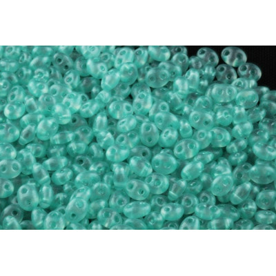 Preciosa Twin 2-Hole Beads Aqua 0140/08158 2.5x5mm | Czech Glass