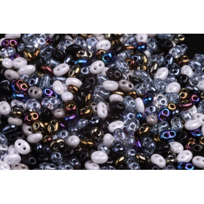 Preciosa Twin Two-Hole Beads Mix 162 | Czech Glass 2.5x5mm