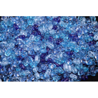 Czech Twin Beads Blue Mix 2.5x5mm Preciosa no. 167 | Glass Beads