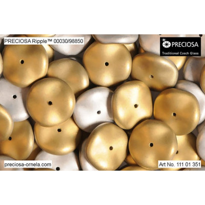 Preciosa Ripple Beads 12x4mm California Silver 98850 | Czech Glass