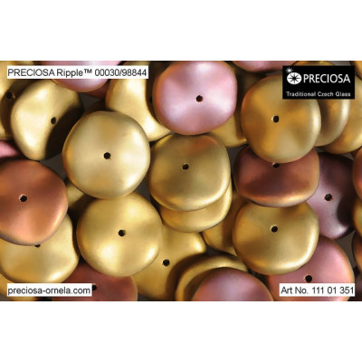 Preciosa Ripple Beads 12x4mm California Pink 98844 | Czech Glass