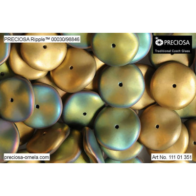 Preciosa Ripple Beads 12x4mm California Meadows 98846 | Czech Glass