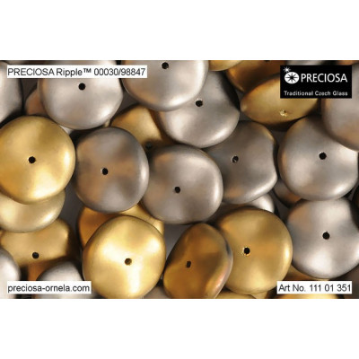 Preciosa Ripple Beads 12x4mm California Graphite 98847 | Czech Glass