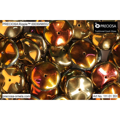 Preciosa Ripple 12x4mm California Sunshine 98552 | Czech Glass Beads