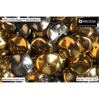 Preciosa Ripple Beads 12x4mm California Graphite 98547 | Czech Glass