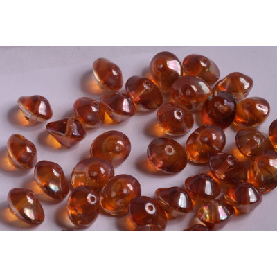 Preciosa UFO Beads 7x11mm Brown Lustred 00030/29131 | Czech Glass