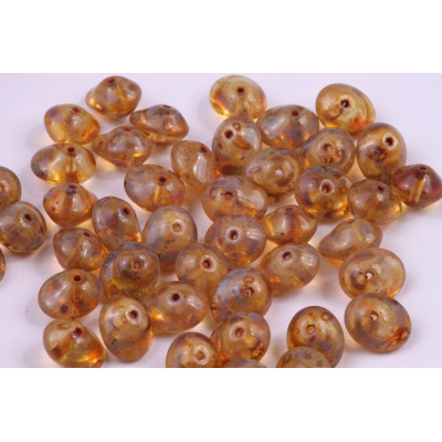 Preciosa Ufo Beads 7x11mm Crystal Travertin Dark 00030/86805