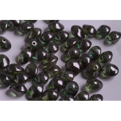 Preciosa Ufo Beads 7x11mm Crystal Blue Glaze 65431 | Czech Glass