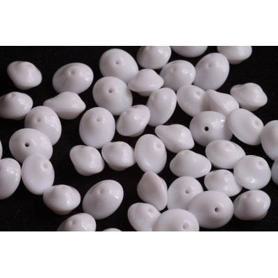 Preciosa UFO Beads 7x11mm Chalk White 03000 | Czech Glass Beads