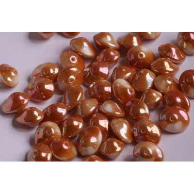 Preciosa Ufo Beads 7x11mm White Alabaster Apricot 02010/29123
