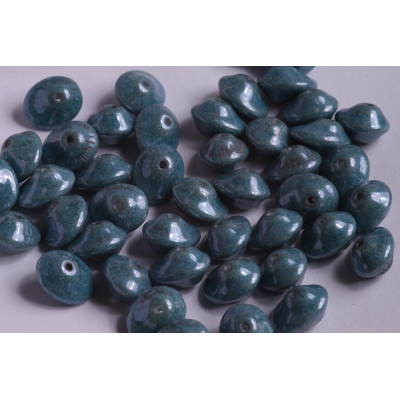 Preciosa Ufo Beads 7x11mm Teal Blue Luster 02010/14464 | Glass Beads