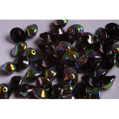 Preciosa Ufo Beads Jet Vitrail 23980/28101 7x11mm | Glass Beads