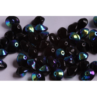 Preciosa UFO Beads 7x11mm Jet AB 28701 | Czech Glass Beads