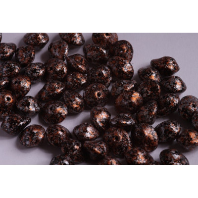 Preciosa Ufo Beads 7x11mm Granite Copper 45703 | Glass Beads