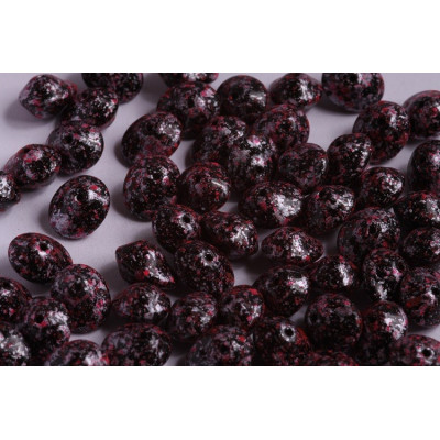 Preciosa Ufo Beads Black Granite Pink 23980/45708 | 7x11mm Glass