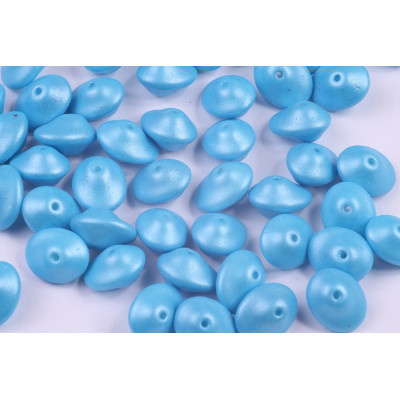 Preciosa Ufo Glass Beads 7x11mm Pearl Shine Aqua 02010/24008