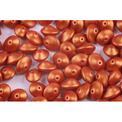 Preciosa Ufo Beads 7x11mm Gold Shine Brick Red 24106 | Glass Beads