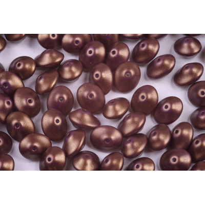 Preciosa Ufo Beads 7x11mm Gold Shine Saddle Brown 02010/24107