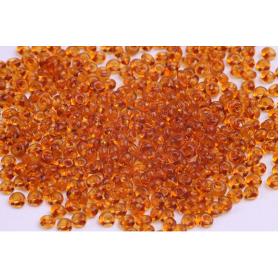 Czech Glass Drop Beads 8/0 Amber Orange #7 | Preciosa Beads