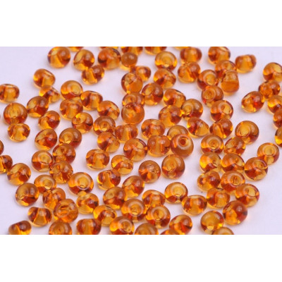 Czech Glass Drop Beads 5/0 Honey Amber Preciosa | 10g Pack