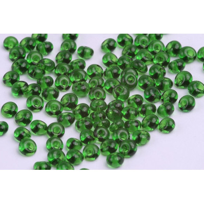 Czech Glass Drops 5/0 Transparent Green 32 | Preciosa Beads