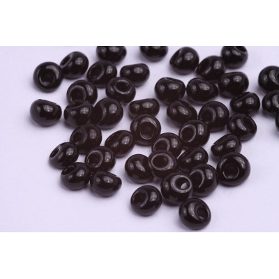Opaque Black Preciosa Drop Beads 2/0 | Czech Glass Beads