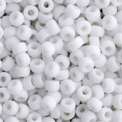 Matubo Round 8/0 Chalk Matte White 03000/84110 | Czech Glass Beads
