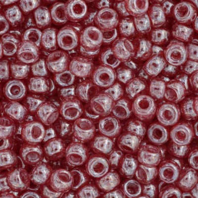 Matubo 8/0 Round Seed Beads Opal Red White Luster 91250 | Czech Glass