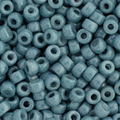 Matubo™ Round 8/0 Czech Glass Beads Chalk Blue Luster 14464