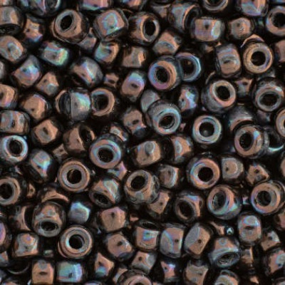 Matubo Round 8/0 Seed Beads Jet Iris Luster 23980/15781 | Czech Glass